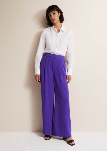 Phase Eight Azylnn Purple Wide Legs Trousers Purple Australia | AJ8462970